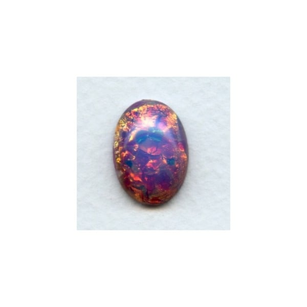 Pink Fire Opal Glass Cabochon 18x13mm (1)