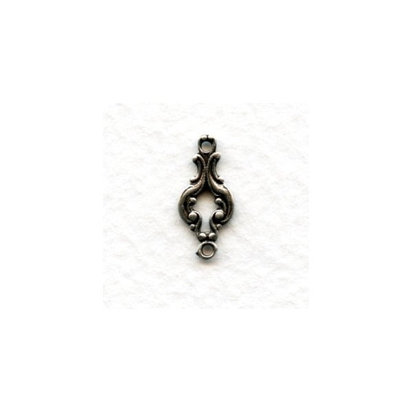 Tiny Elegant Connector Oxidized Silver 15mm (12)