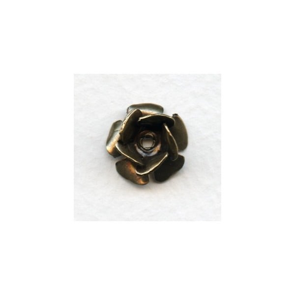 Layered Flowers 13mm Oxidized Brass (4)