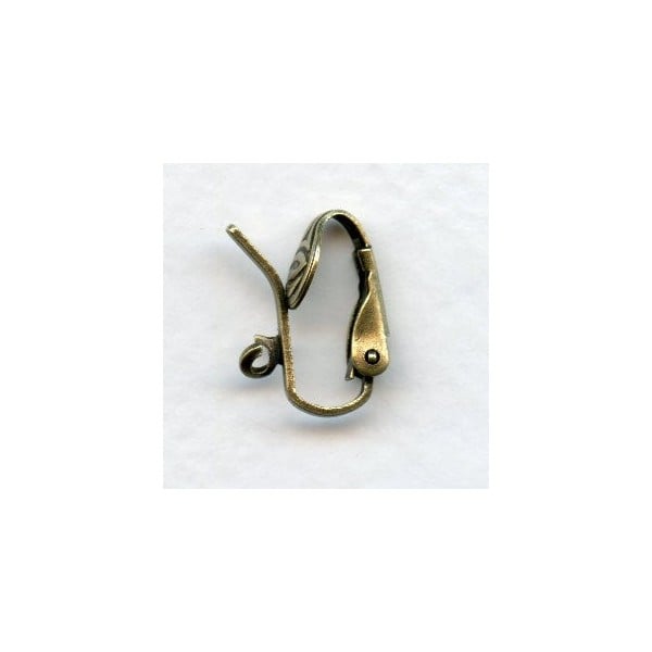 Pierced Look Clip Earring Finding with Loop Oxidized Brass (24)