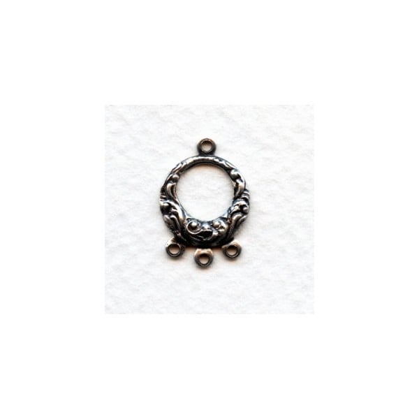 Tiny Hoop Connectors Oxidized Silver 17mm (12)