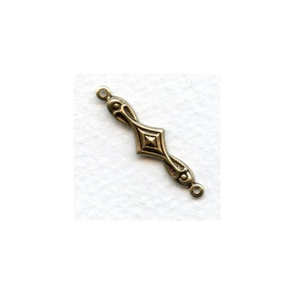 Art Deco Style 30mm Connectors Oxidized Brass (12)