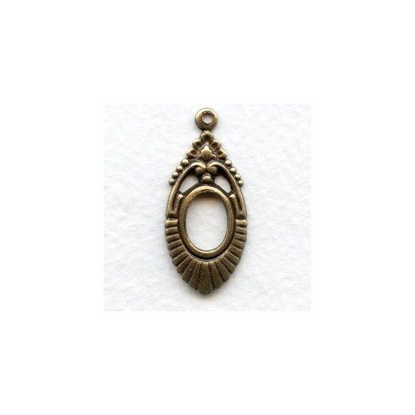 Regal Pendant Hoops Oxidized Brass 33mm (6)
