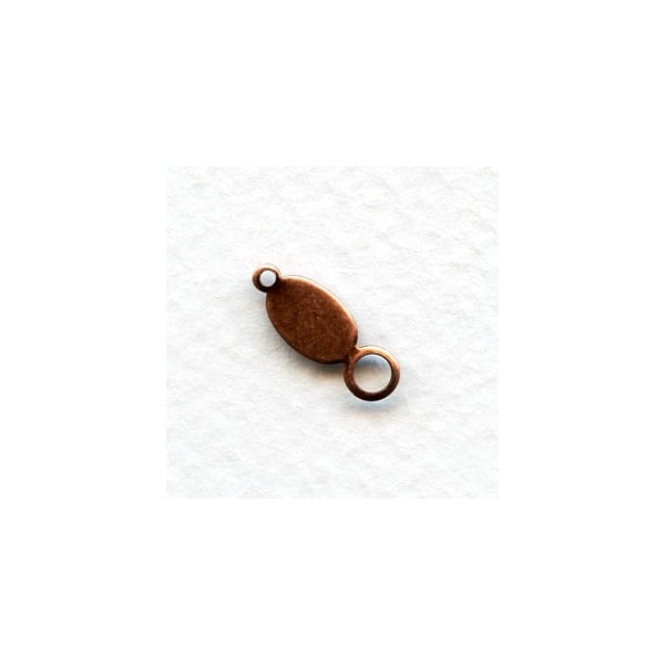 Chain Tab Ovals Oxidized Copper Logo Tags 15mm (24)