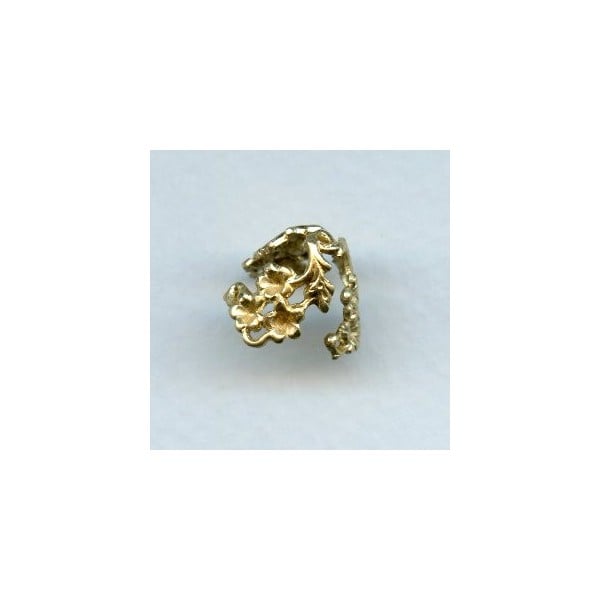 Add Some Bling! Raw Brass Floral Bead Caps 12mm (4)