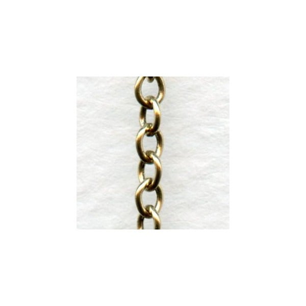 Small Cable Chain Antique Gold 3x2mm Links (3 ft)