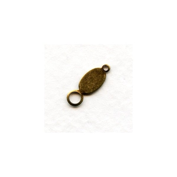 Chain Tab Ovals Oxidized Brass Logo Tags 15mm (24)