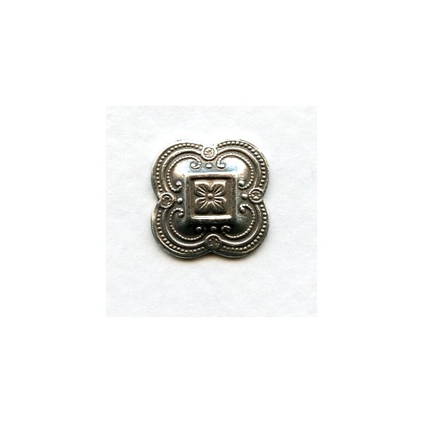 Regal Quatrefoil Design Oxidized Silver 13mm (6)