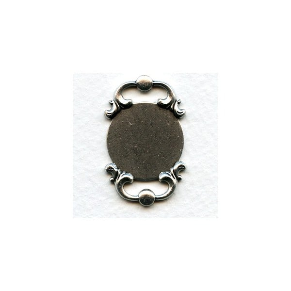 Ornate Setting Base Oxidized Silver 35x22mm (1)