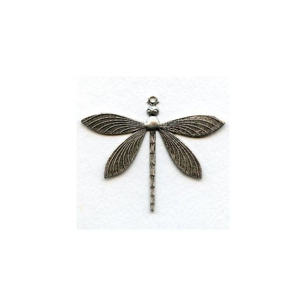 Detailed Large Dragonfly Pendants Oxidized Silver (2)