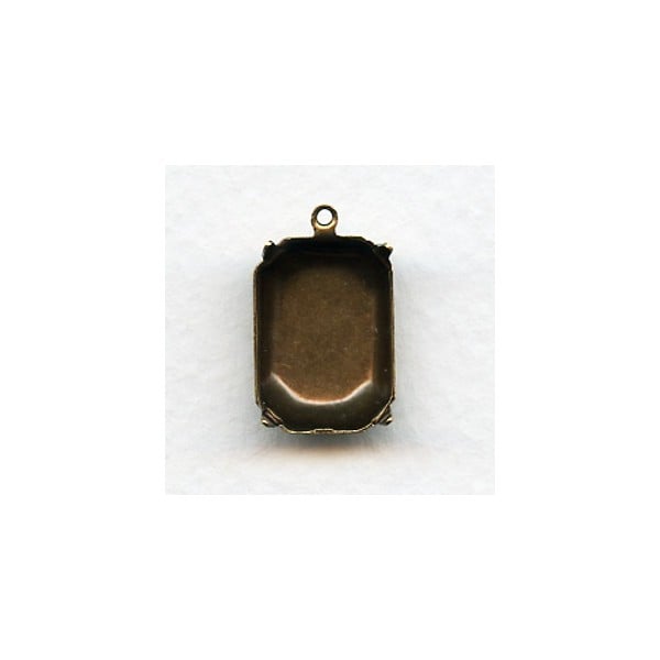 Cushion Octagon Settings 1 Loop Oxidized Brass 18x13mm (12)