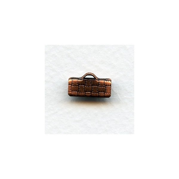 Textured Choker Clamps 13mm Length Oxidized Copper (12)