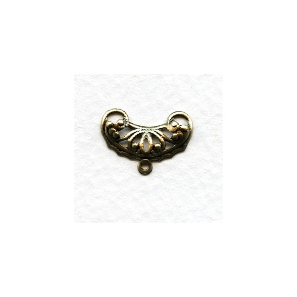 Half Moon Filigree Brass Connector 16mm (12)