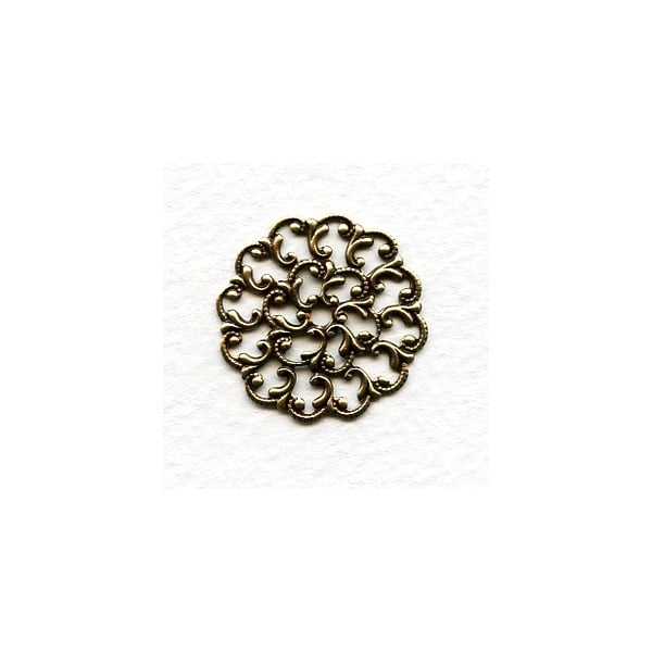 Round Filigree Design 25mm Oxidized Brass (6)