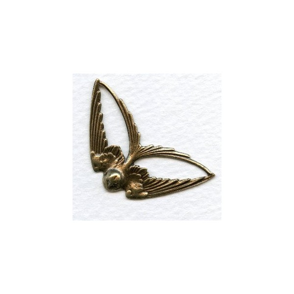 Large Swooping Bird Connectors Oxidized Brass 41mm (2)