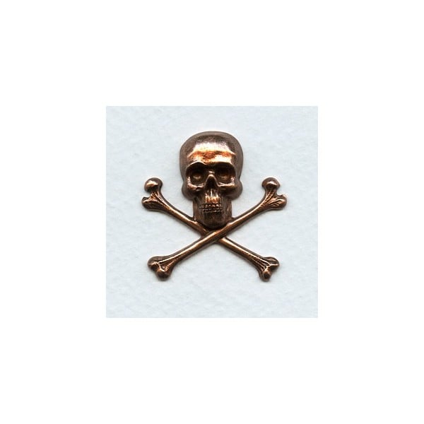 Skull and Crossbones 30x31mm Oxidized Copper (1)