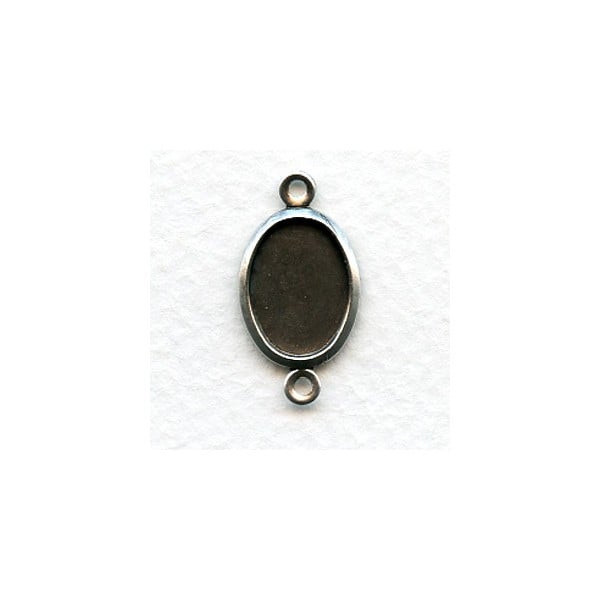 Connector Settings 14x10mm Oxidized Silver (6)