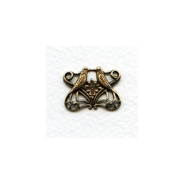 Love Bird Connectors Victorian Romance Oxidized Brass (6)