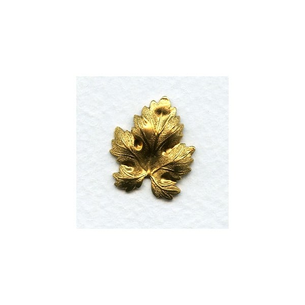 Decorative Maple Leaf Raw Brass Stampings (4)