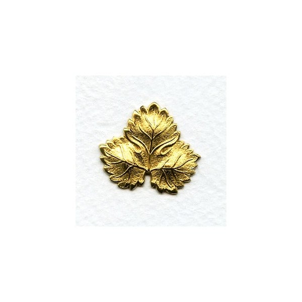 Detailed Leaf Design Raw Brass Stampings 27mm (2)