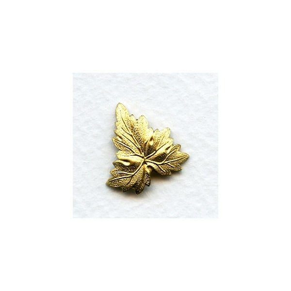 Detailed Leaf Design Raw Brass Stampings 19mm (4)