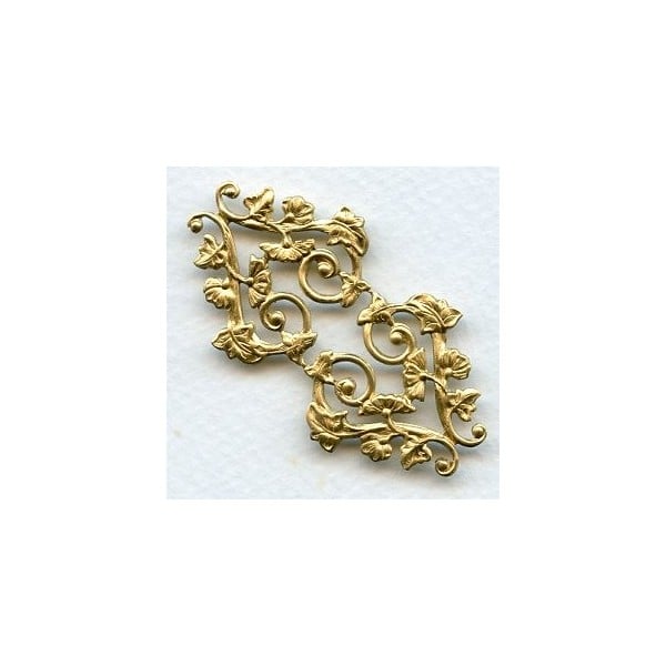 Morning Glory Motif Raw Brass Stamping (1)