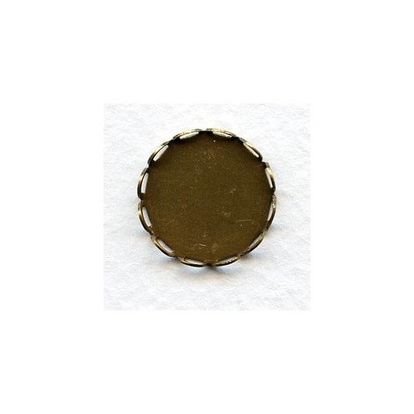 Lace Edge Settings 15mm Round Oxidized Brass (12)