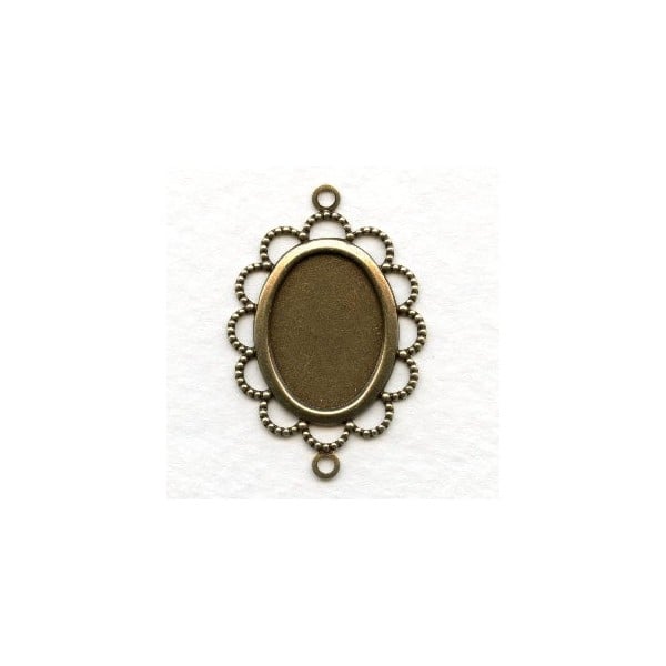 Filigree 18x13mm Setting Connectors Oxidized Brass (6)