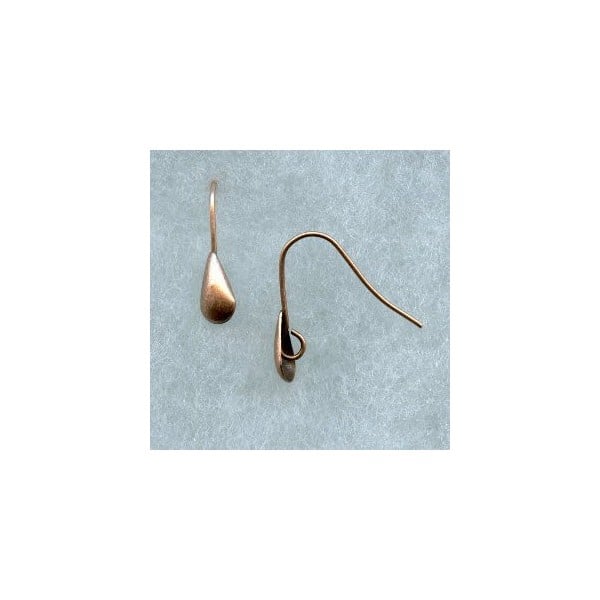 Smooth Shield Earwires with Loop Oxidized Copper