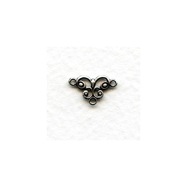 Tiny Connector Filigree Oxidized Sterling Silver 13mm (12)