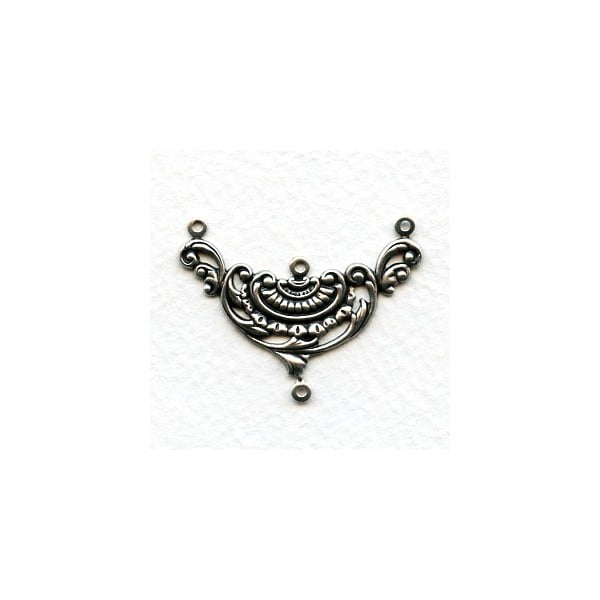 Connectors for Three Strands Oxidized Silver (6)