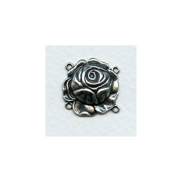 The Rose Connector with 4 Loops Oxidized Silver (6)