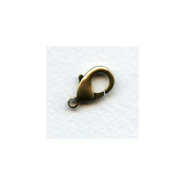 Lobster Claw Clasps 19mm Oxidized Brass (6)