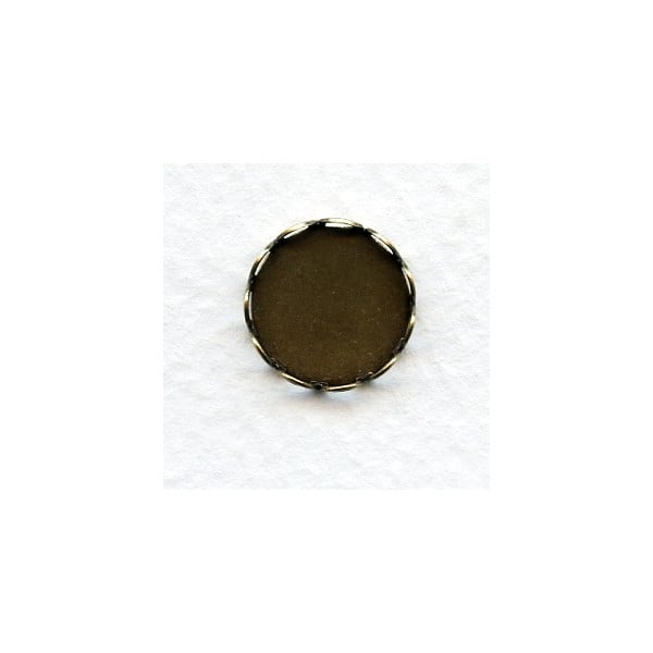 Lace Edge Settings for 13mm Rounds Oxidized Brass (12)