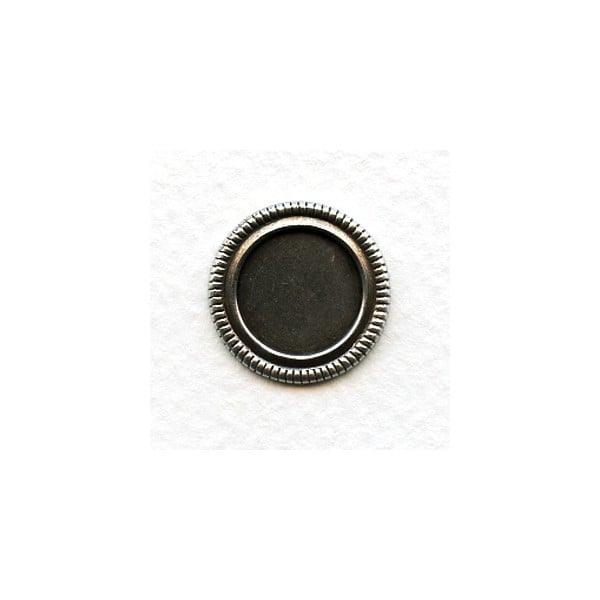 Great 13mm Fancy Edge Setting Bases Oxidized Silver (6)