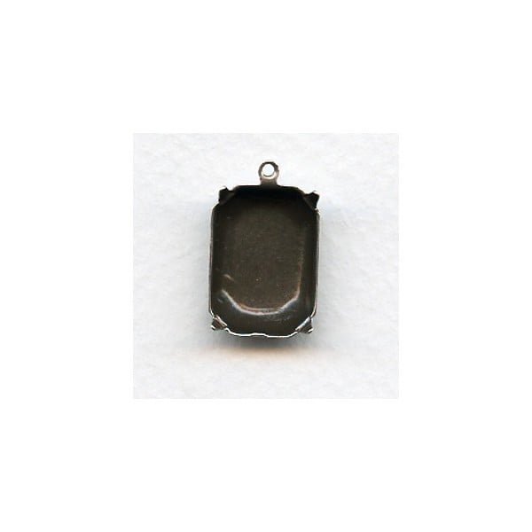 Cushion Octagon Settings Oxidized Silver 18x13mm (12)