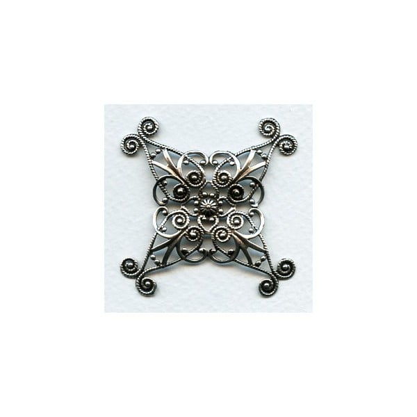 Ornate 48mm Filigree Oxidized Silver (1)