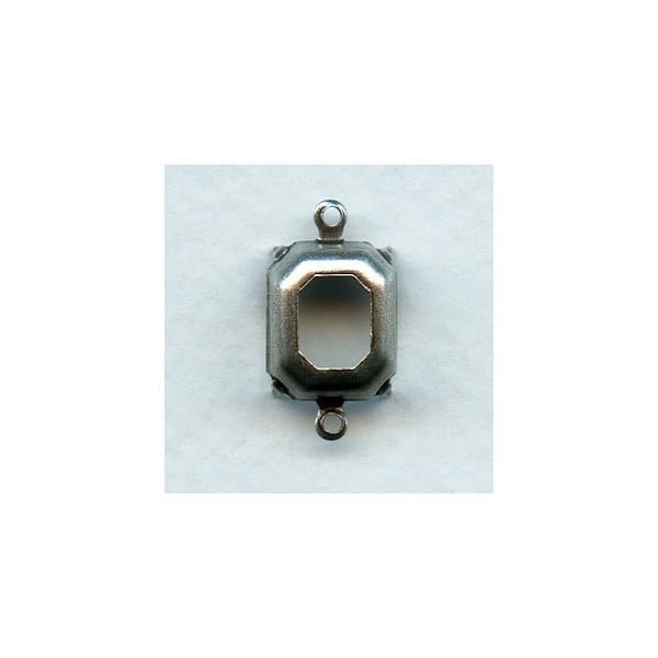 Open Back 12x10mm Setting Connectors Oxidized Silver (12) - Image 2