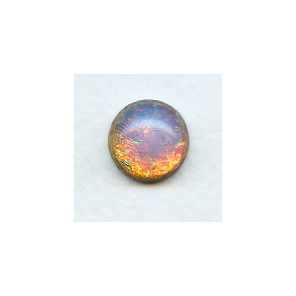 Fire Opal 13mm Handmade Glass Cabochons (2)