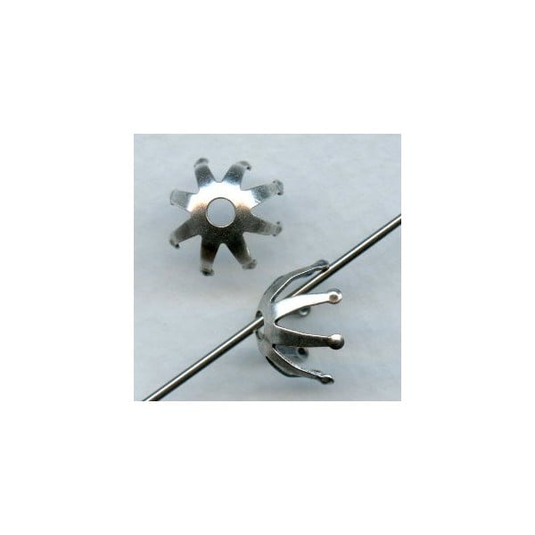 Eight Pronged 10mm Bead Cap Oxidized Silver (12)