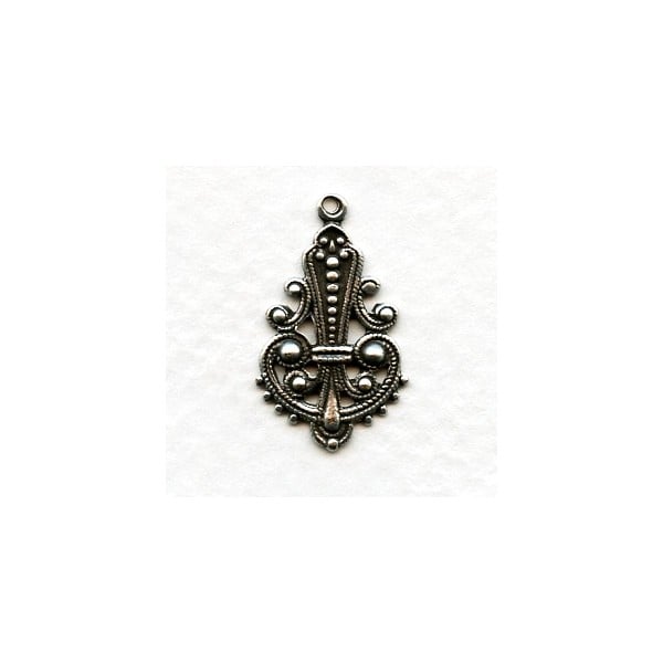 Small Pendant Drops 22mm Oxidized Silver (12)