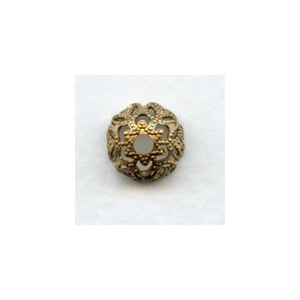 Filigree Flower Bead Caps Raw Brass 9mm (4)