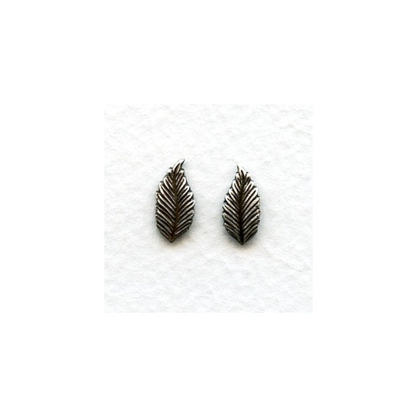 Favorite Leaves 12mm Smaller Size Oxidized Silver (12 Pairs)