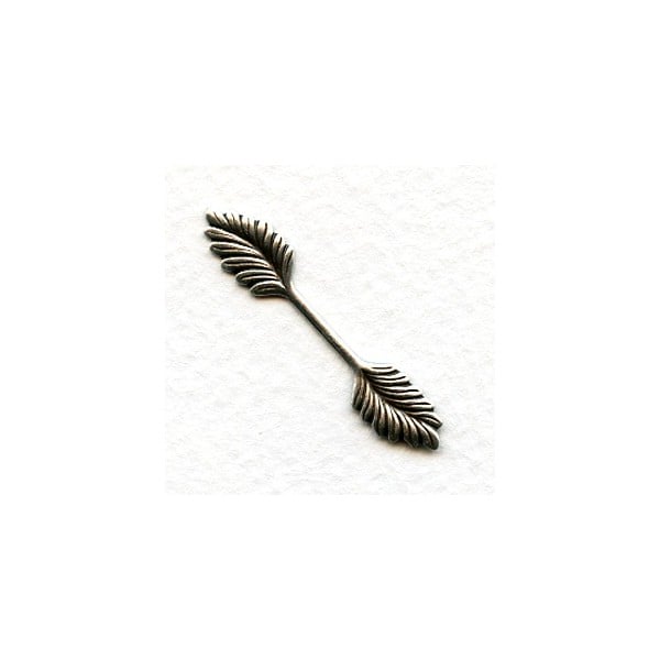 Double Leaf Bail Stamping Oxidized Silver 35mm (12)