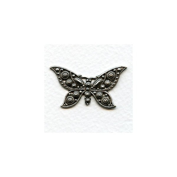 Detailed Butterfly 39mm Stamping Oxidized Silver (1)