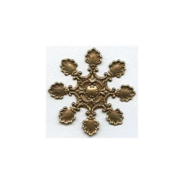 Leaf Medallion Oxidized Brass 95mm (1)