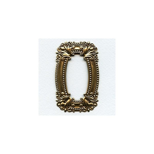 ^Scrollwork Frame Stamping Oxidized Brass 76mm (1)