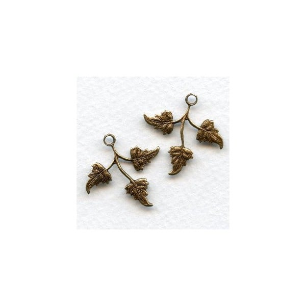 Three Leaf Sprays Oxidized Brass Right Left (6 Sets)