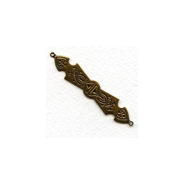 Long Connectors or Bails Oxidized Brass (3)
