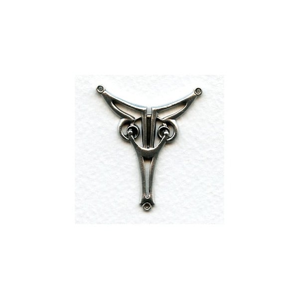 Art Nouveau Focal Point Connector Oxidized Silver (1)
